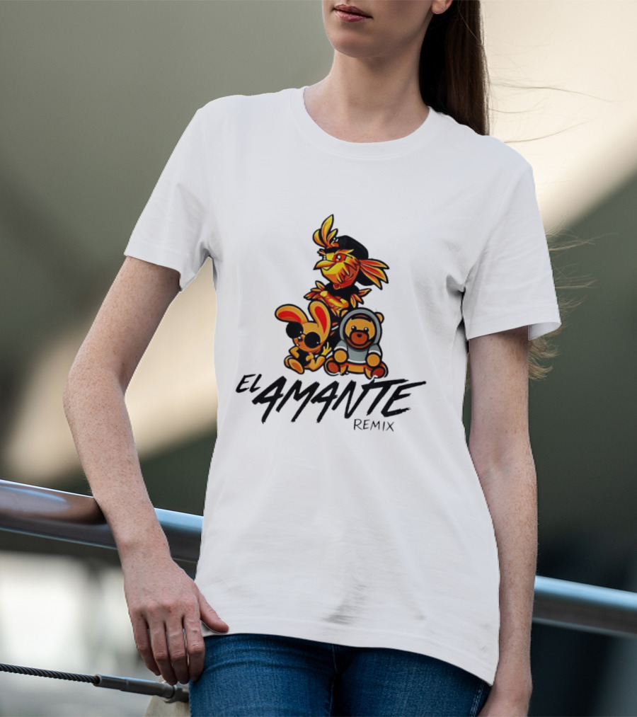 El Amante Remix Cartoon Characters T-Shirt