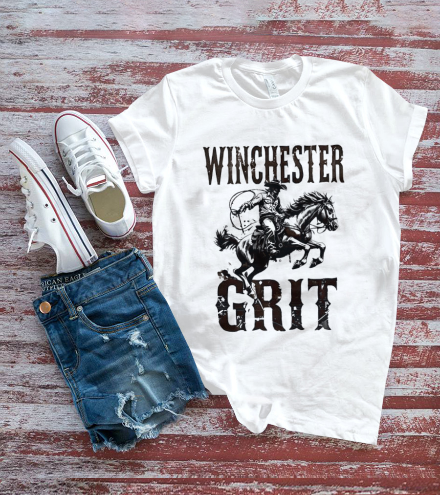 Winchester Grit Cowboys Horses Western Rider T-Shirt