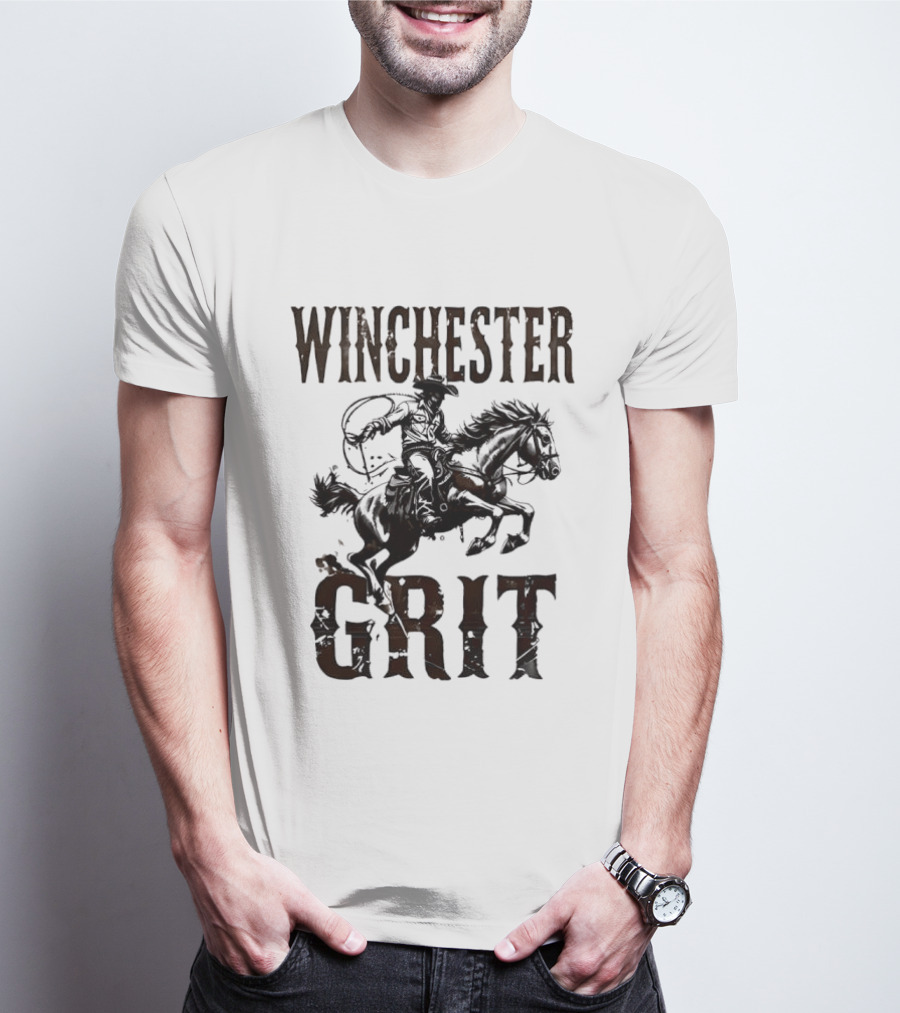 Winchester Grit Cowboys Horses Western Rider T-Shirt