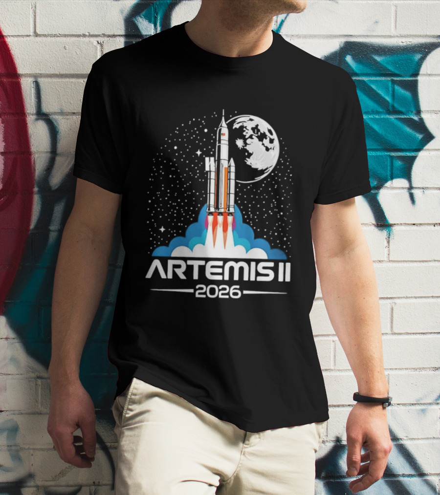 Artemis II 2026 NASA Moon Rocket Mission T-Shirt