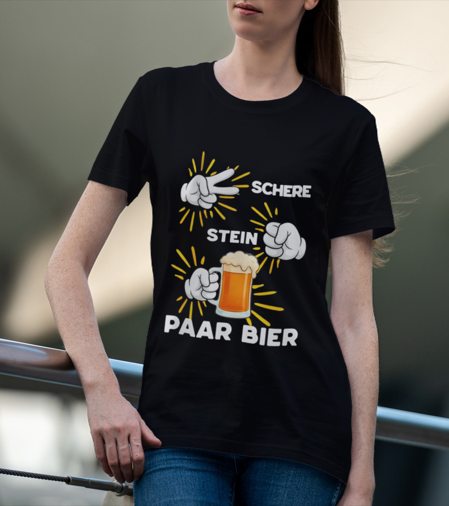 Bachelor Party Schere Stein Paar Bier Fun Celebration T-Shirt