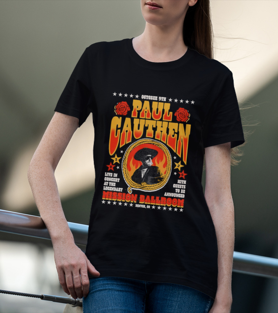 Performing Live Paul Cauthen October 9 2026 Mission Ballroom Denver Star T-Shirt