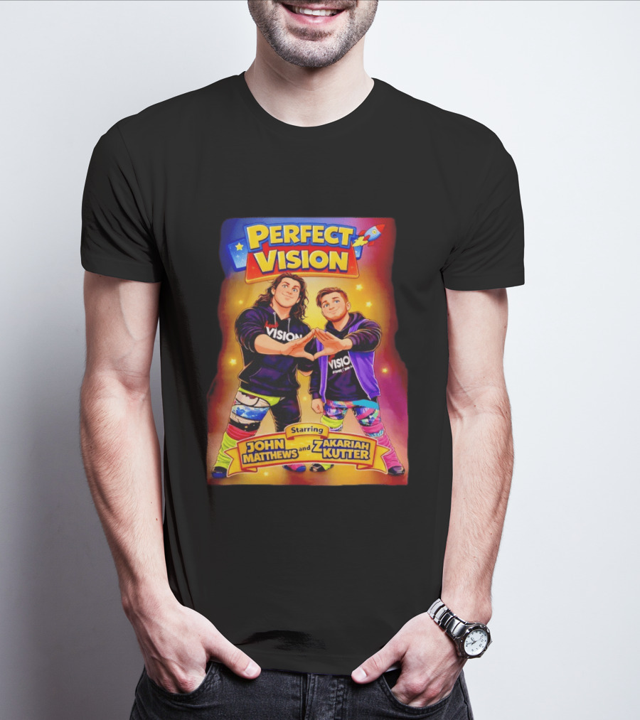 Perfect Vision Starring John Matthews And Zakariah Kutter Rocket T-Shirt