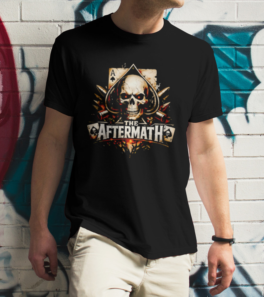 The Aftermath Skull Ace Of Spades Playing Card Bullet Explosion T-Shirt
