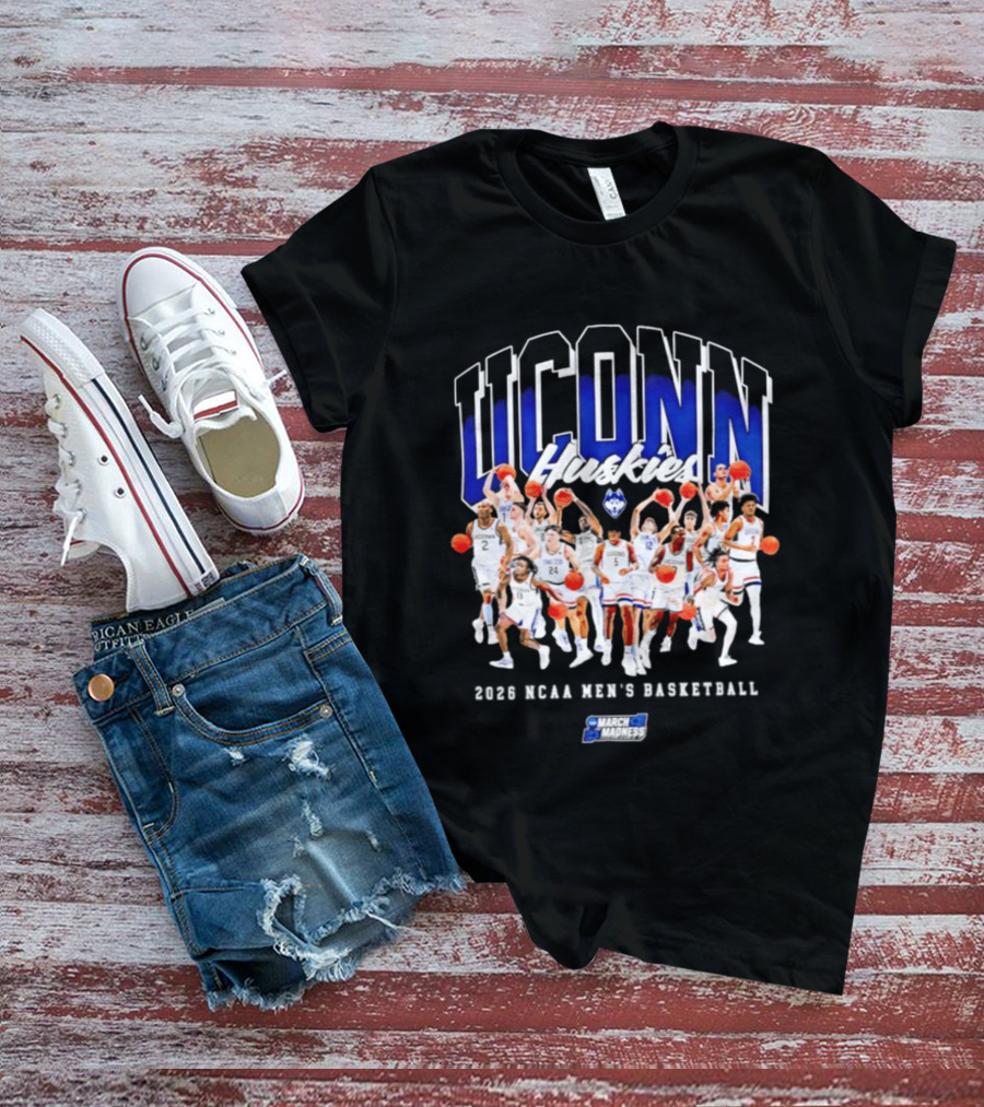 UConn Huskies 2026 NCAA Men's Basketball Team Champions Collage T-Shirt