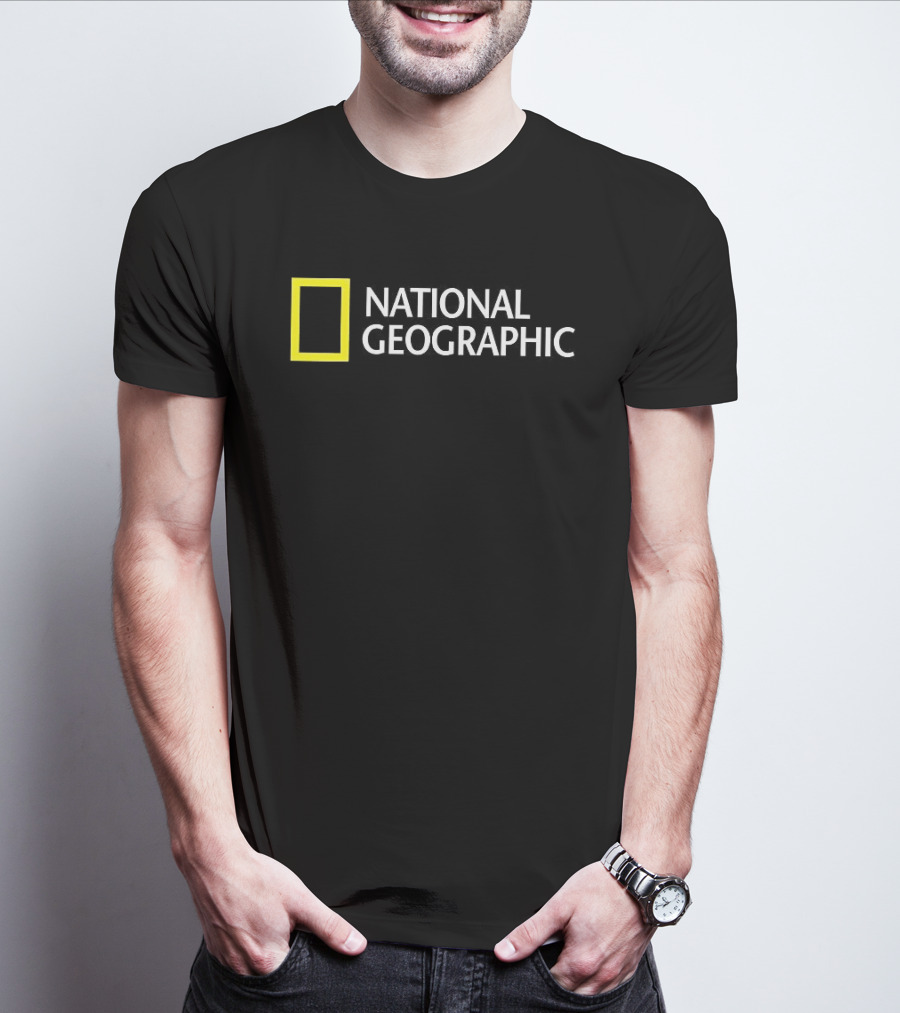 Unnational Geographic Parody Text With Yellow Rectangle T-Shirt