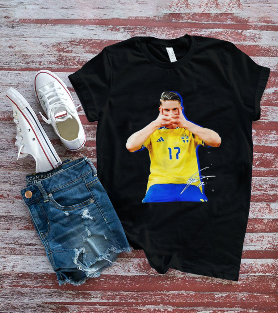 Viktor Gyokeres Sweden Number 17 Signature Gesture T-Shirt