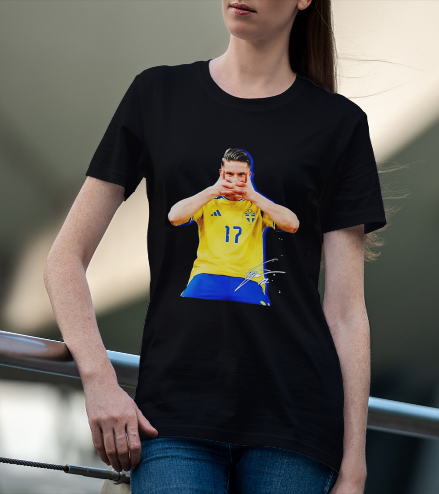 Viktor Gyokeres Sweden Number 17 Signature Gesture T-Shirt