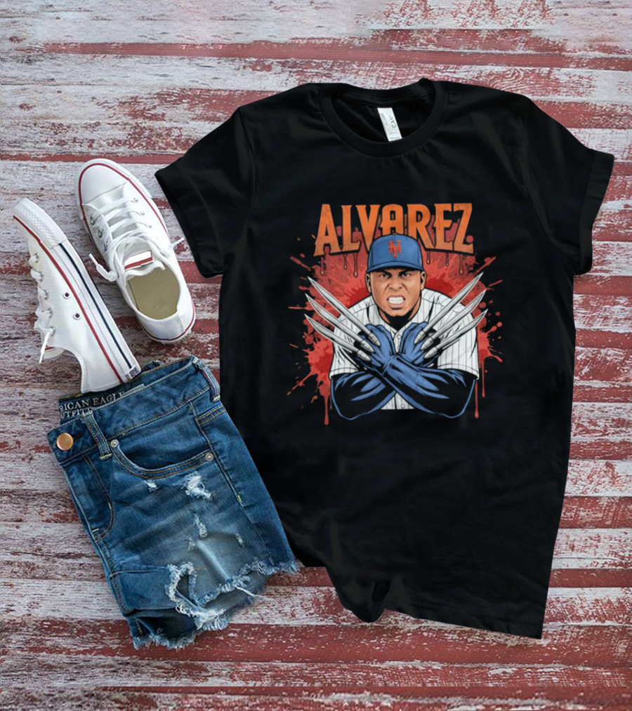 Alvarez Wolverine Claws New York Mets Baseball T-Shirt