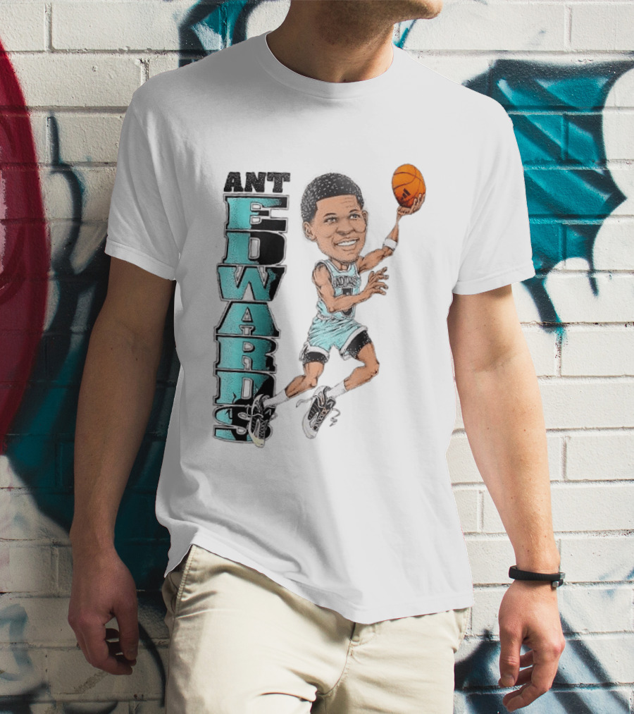 Anthony Edwards Cartoon Dunk Ant Edwards Basketball T-Shirt