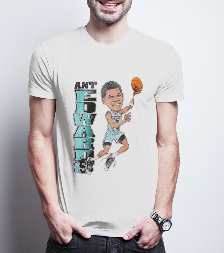 Anthony Edwards Cartoon Dunk Ant Edwards Basketball T-Shirt