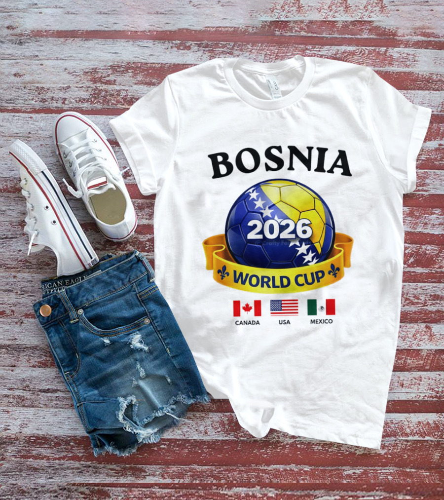 Bosnia 2026 World Cup Bosanski Zmajevi Canada USA Mexico Flag T-Shirt
