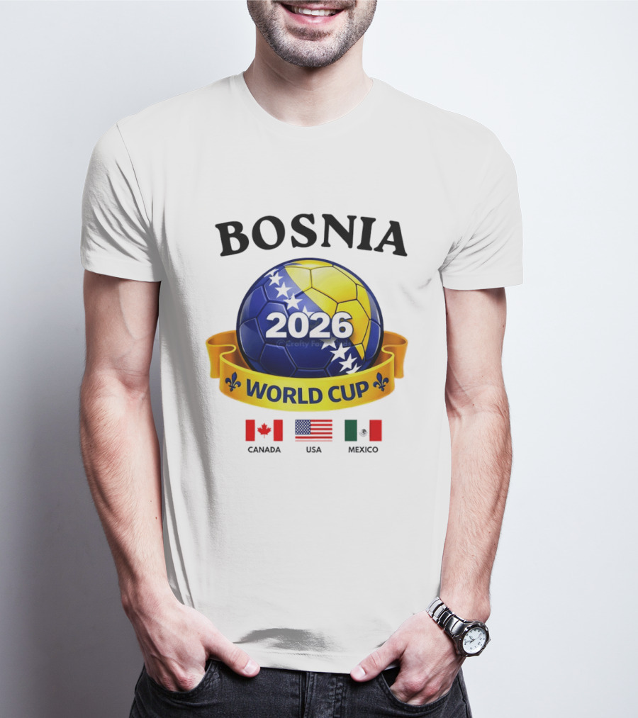 Bosnia 2026 World Cup Bosanski Zmajevi Canada USA Mexico Flag T-Shirt
