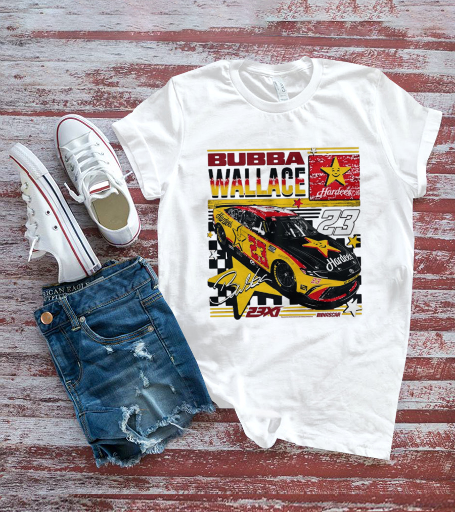 Bubba Wallace 23XI Racing Hardee's Car Number 23 Racing Team T-Shirt