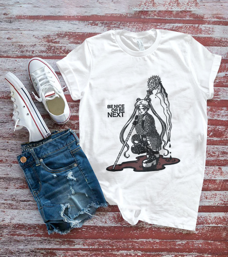 Sailor Moon Be Nice Or Be Next Dark Silhouette And Blood Pool T-Shirt