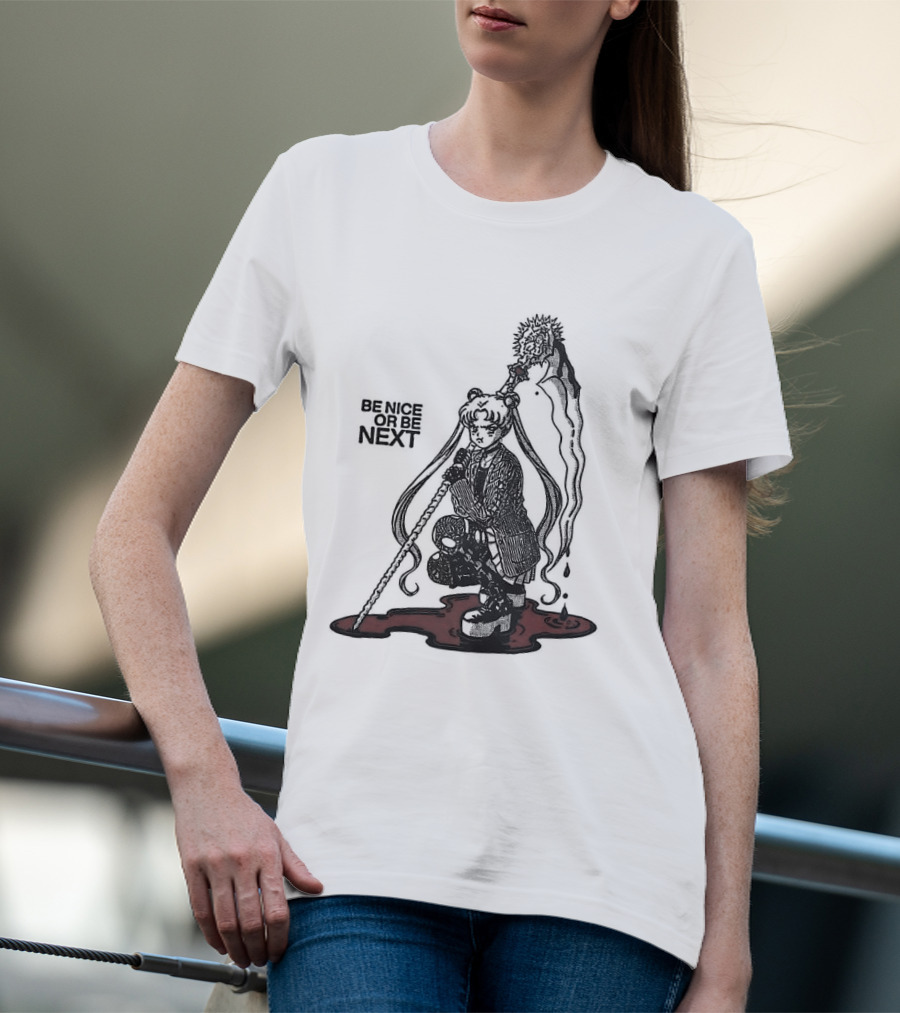 Sailor Moon Be Nice Or Be Next Dark Silhouette And Blood Pool T-Shirt