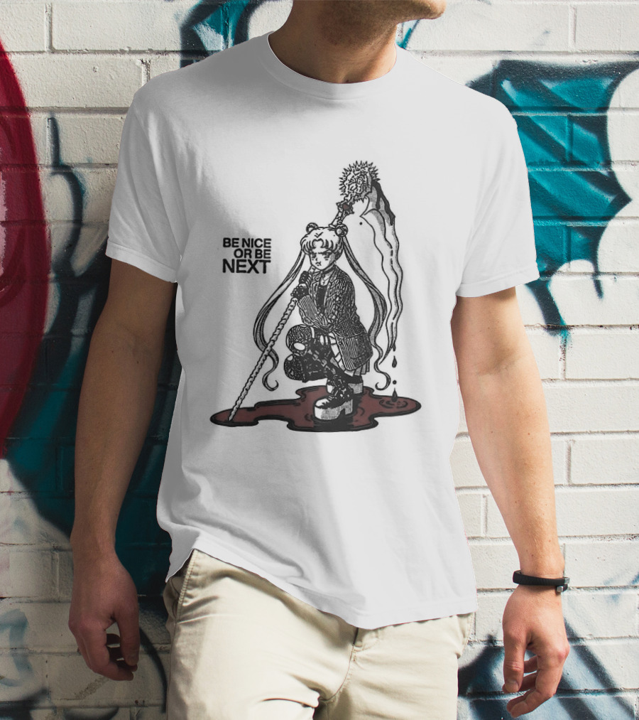 Sailor Moon Be Nice Or Be Next Dark Silhouette And Blood Pool T-Shirt