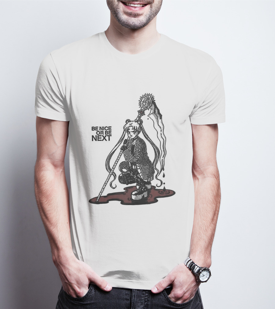 Sailor Moon Be Nice Or Be Next Dark Silhouette And Blood Pool T-Shirt