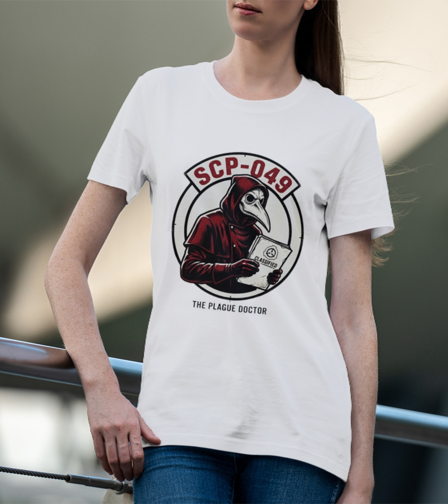 SCP 049 The Plague Doctor Classified Document Circle T-Shirt