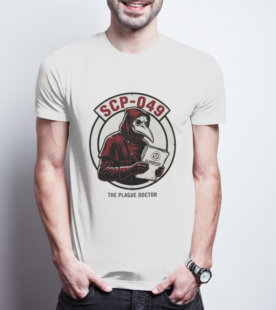 SCP 049 The Plague Doctor Classified Document Circle T-Shirt
