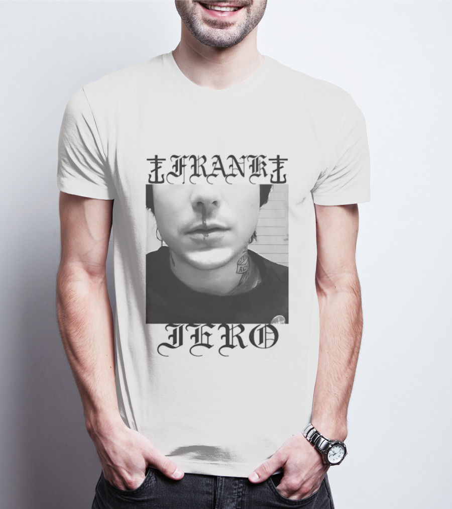 Frank Iero Nose Bleed Portrait Dark Gothic T-Shirt