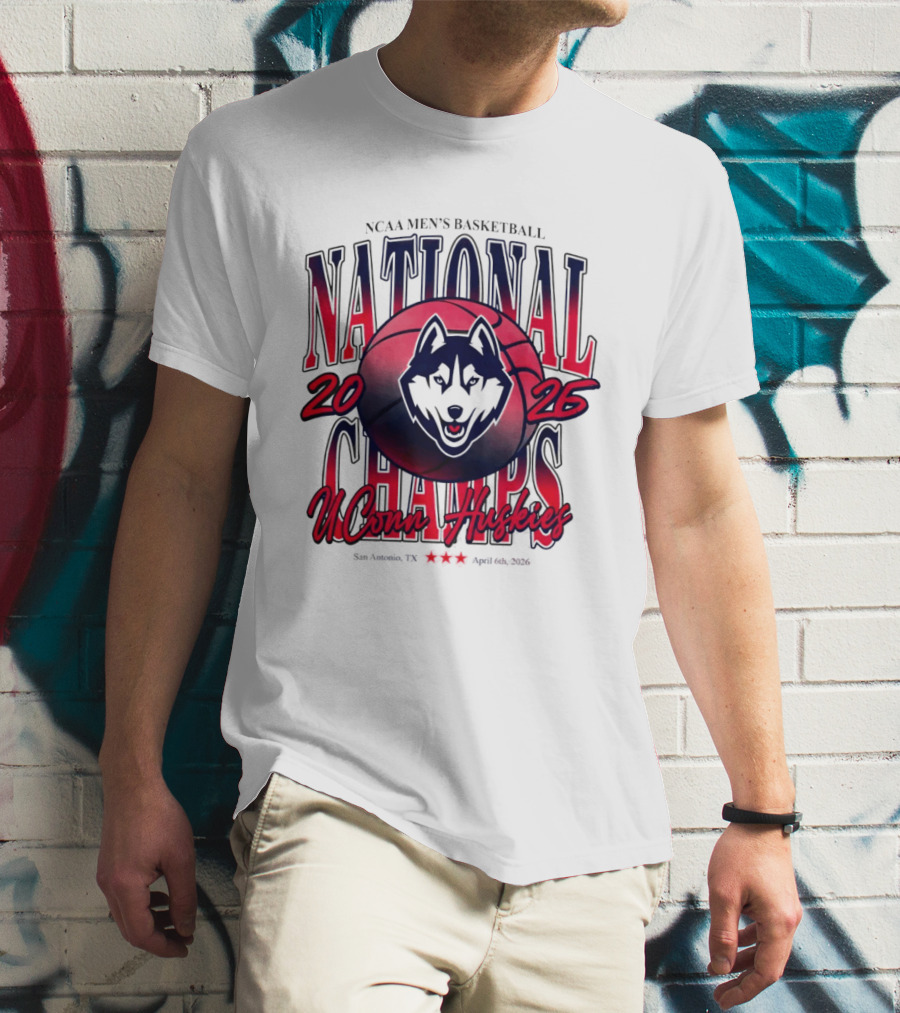 UConn Huskies NCAA Men's Basketball 2026 San Antonio National Champs T-Shirt