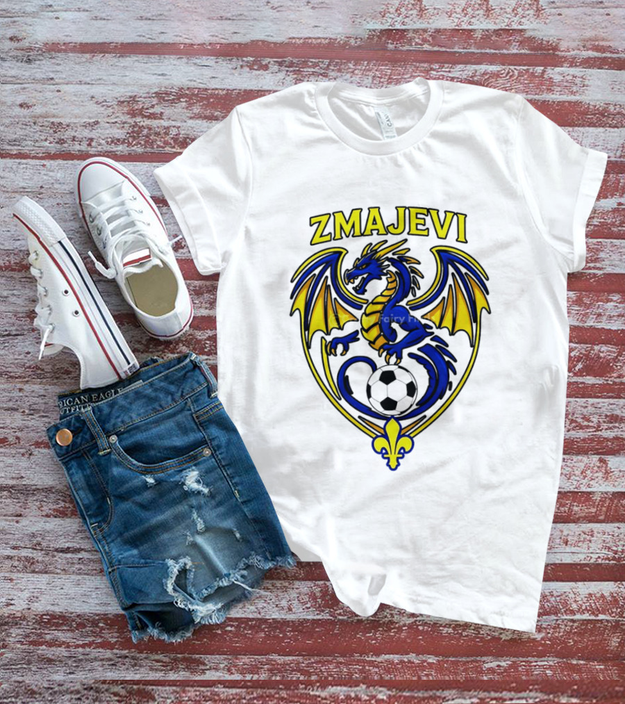 Zmajevi Bosnian Soccer Bosanski Zmajevi Dragon Crest World Cup 2026 T-Shirt
