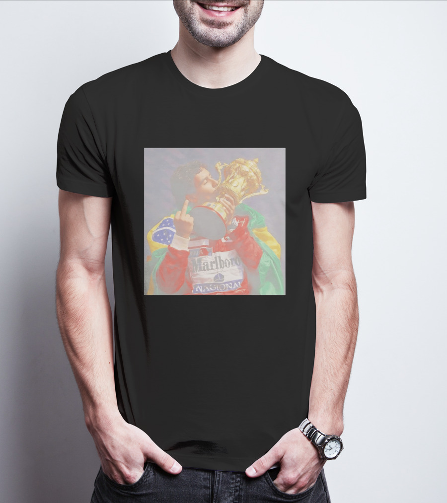 Ayrton Senna Iconic F1 Trophy Celebration And Gesture T-Shirt