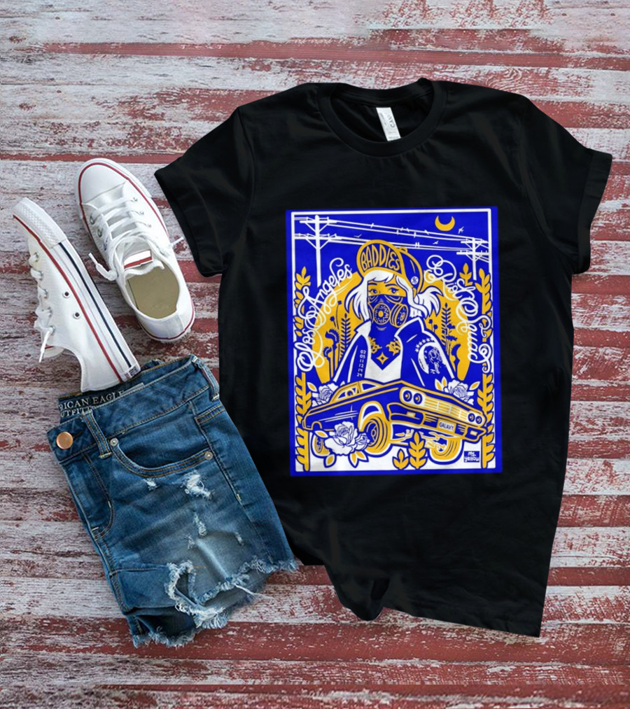 Baddies Los Angeles Riot Squad Galaxy Car Artwork By Ms. Yellow T-Shirt