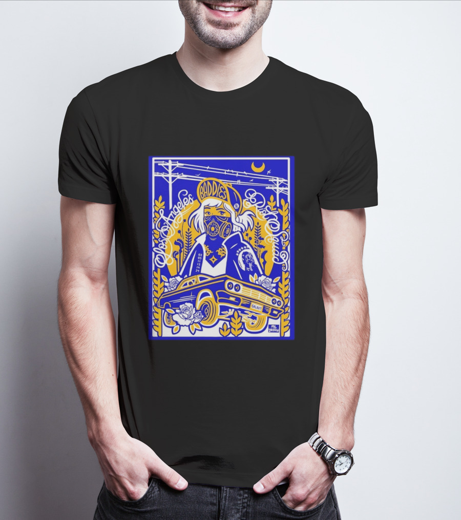 Baddies Los Angeles Riot Squad Galaxy Car Artwork By Ms. Yellow T-Shirt