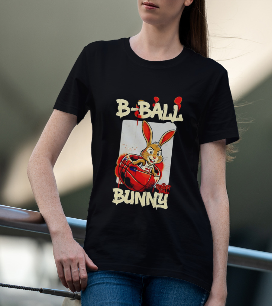 B Ball Bunny 23 Blood Streets Basketball T-Shirt