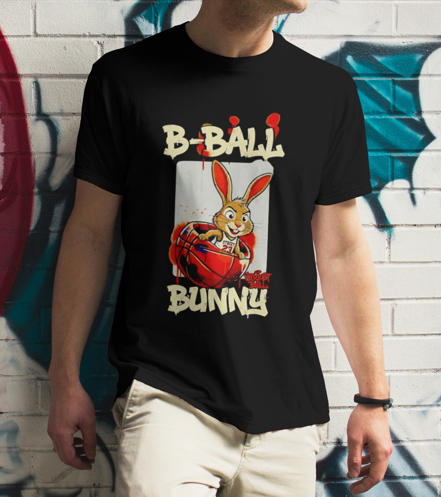 B Ball Bunny 23 Blood Streets Basketball T-Shirt