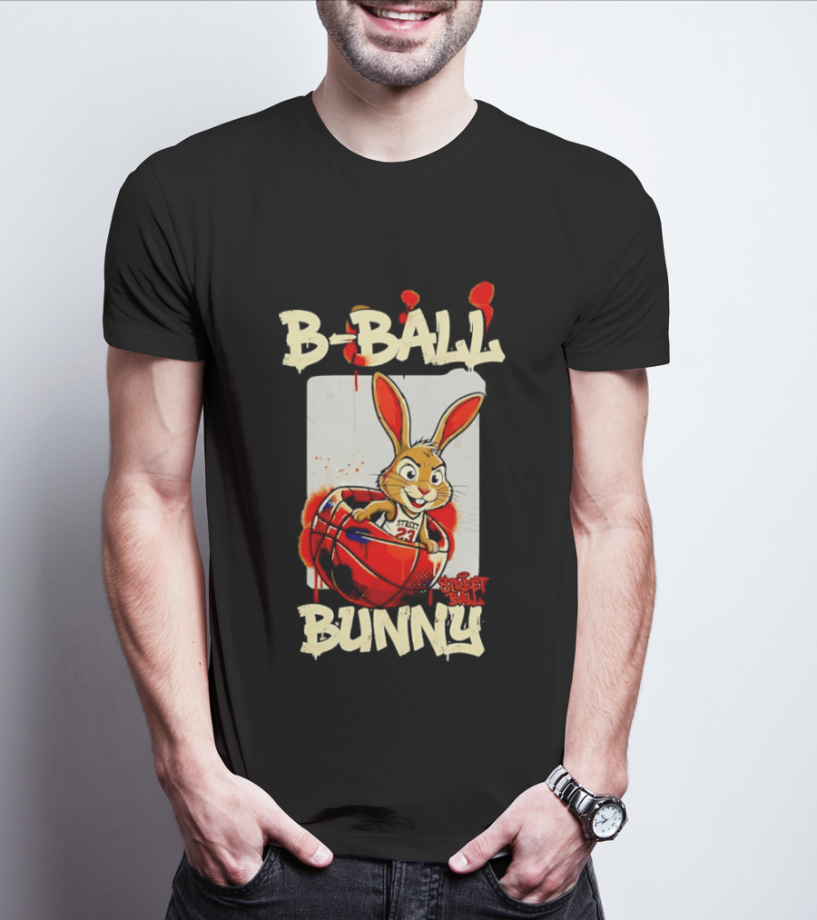 B Ball Bunny 23 Blood Streets Basketball T-Shirt