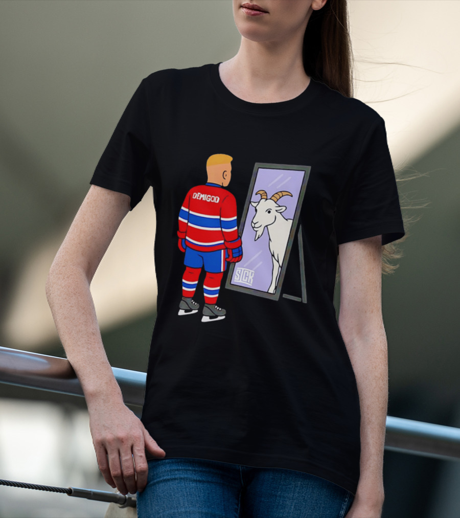 Ivan Demidov Montreal Canadiens Demigod Goat Mirror Reflection T-Shirt