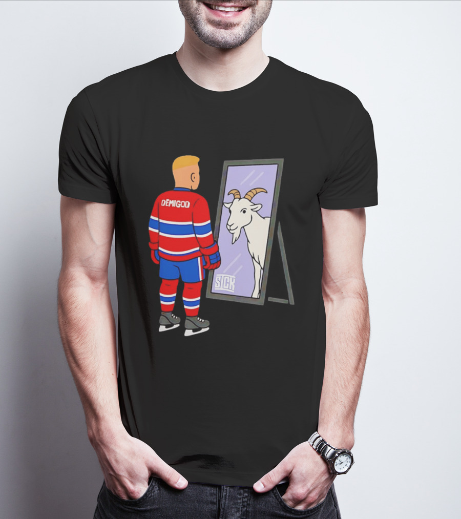 Ivan Demidov Montreal Canadiens Demigod Goat Mirror Reflection T-Shirt