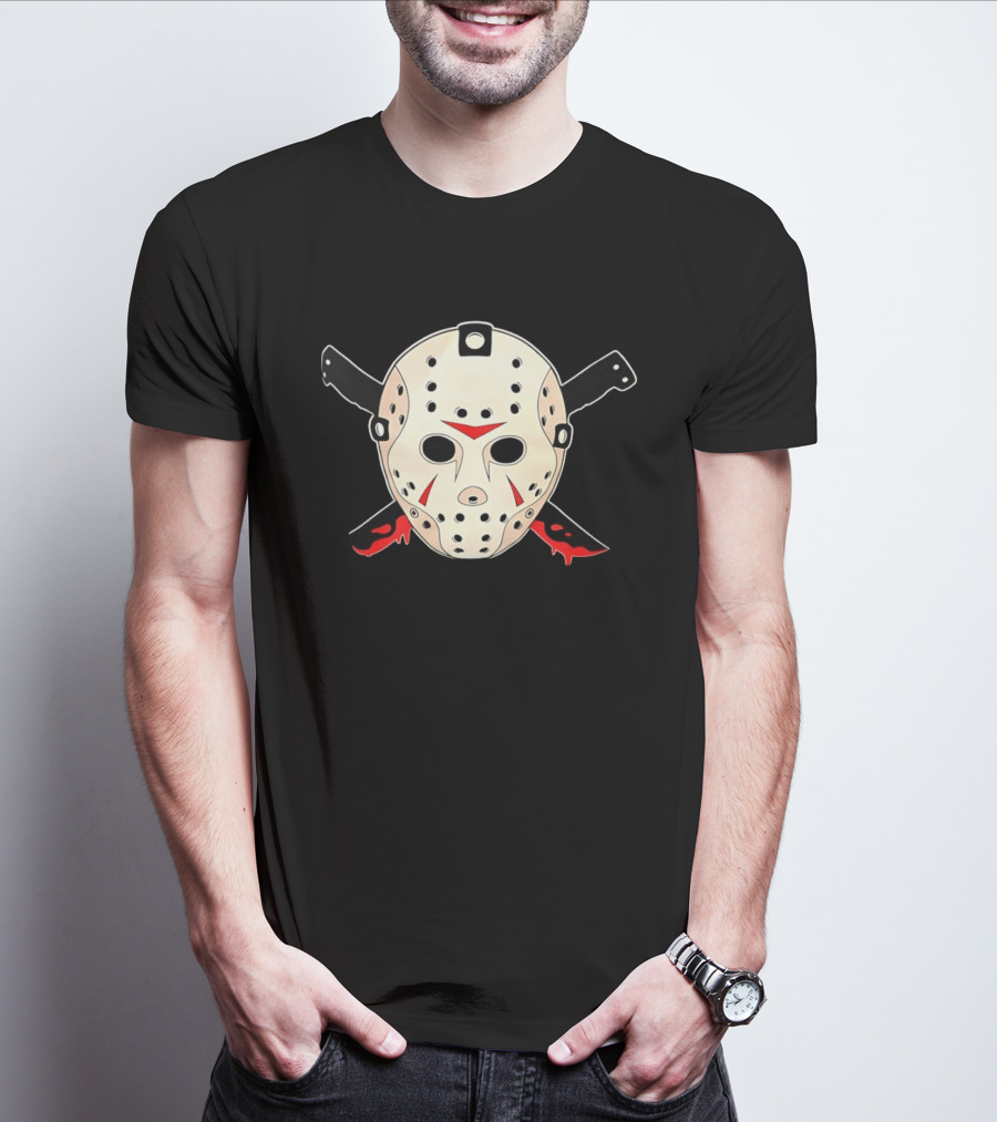 Jason Voorhees Mask Machete Horror Friday The 13th T-Shirt