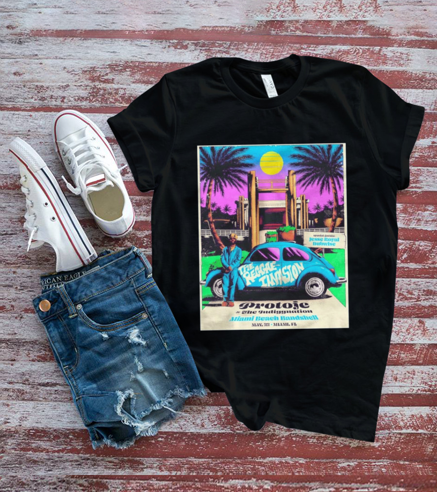 Protoje And The Indiggnation The Reggae Invasion Miami Beach Bandshell May 2 2026 Jesse Royal Dubwise T-Shirt