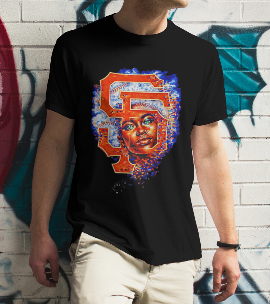 San Francisco Giants Black Heritage Night 2026 Baseball SF Logo Afro T-Shirt