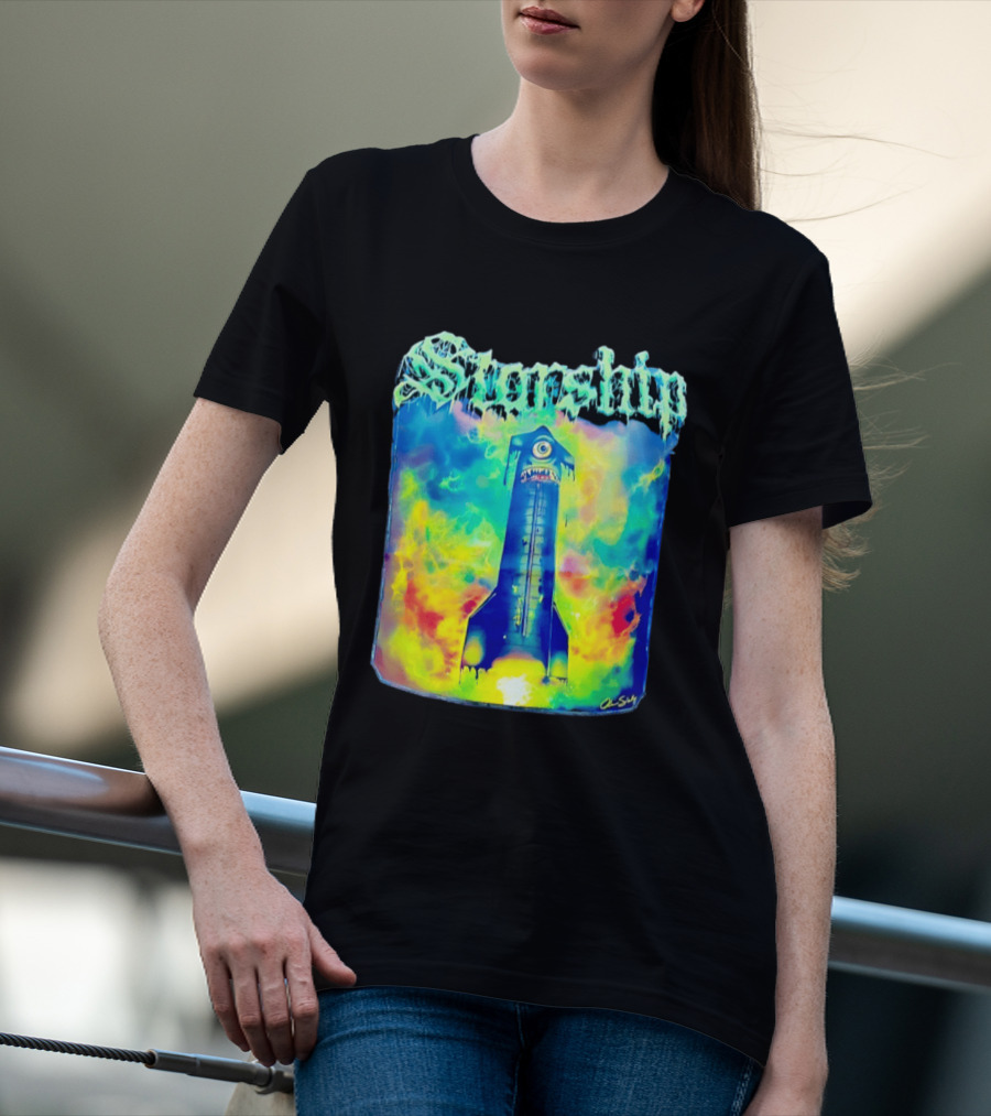 Starship Colorful Cyclops Monster Rocket Explosion T-Shirt