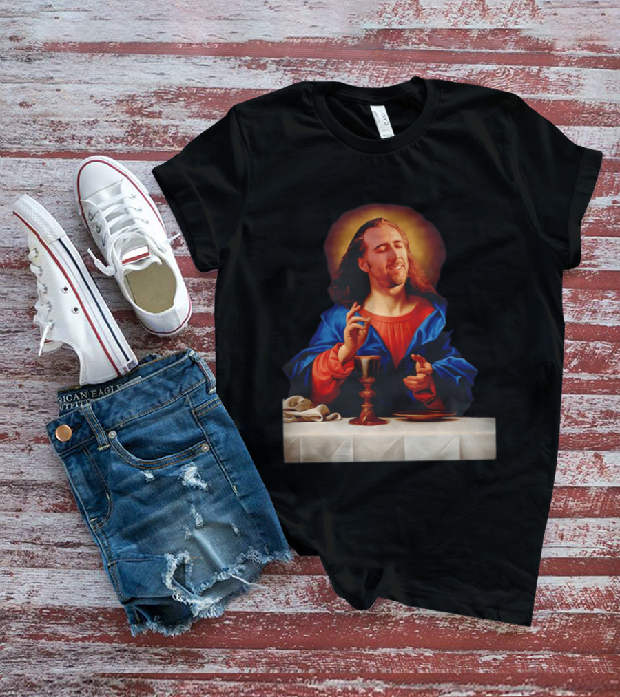 Nic Cage Jesus Iconic Meme Mashup T-Shirt