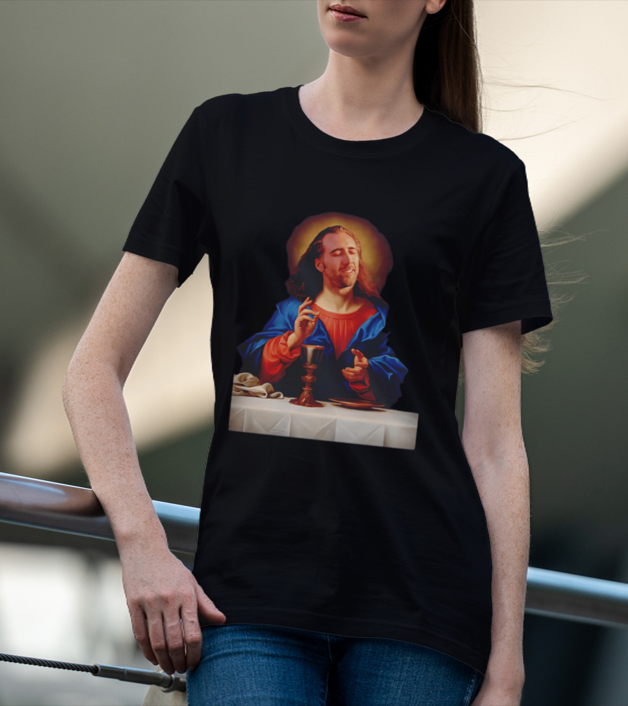 Nic Cage Jesus Iconic Meme Mashup T-Shirt