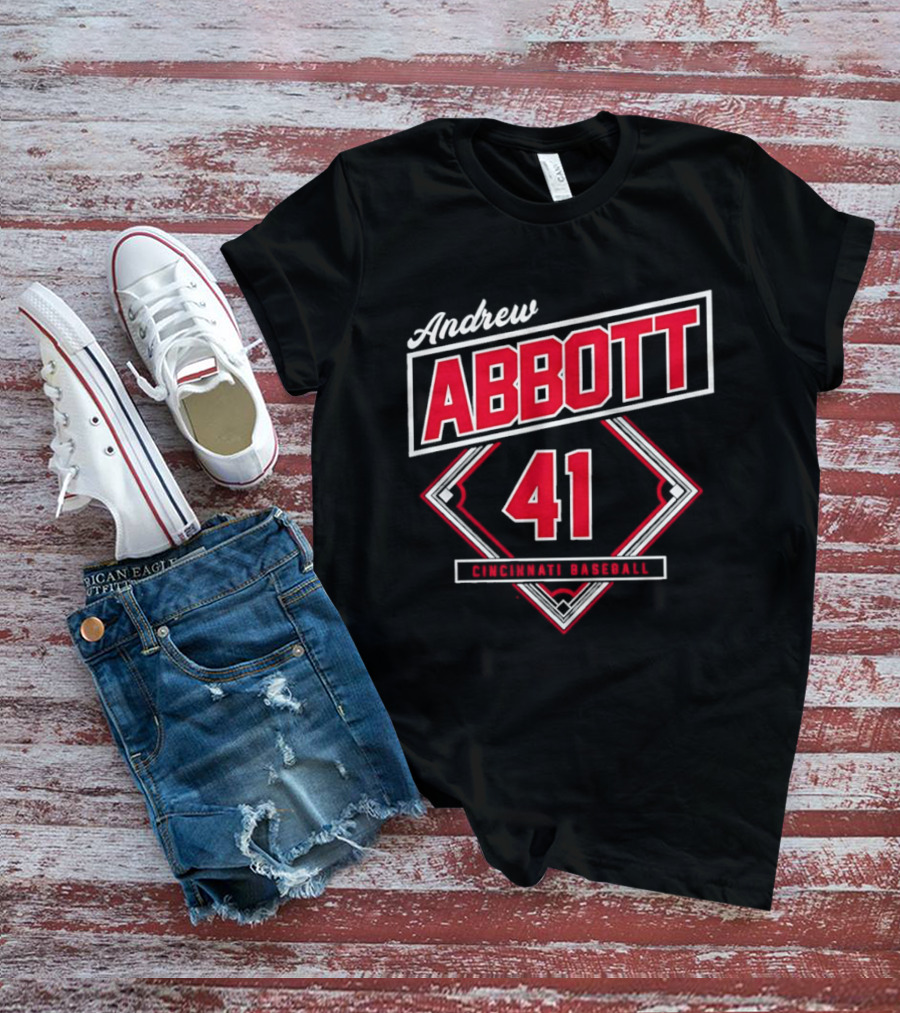 Andrew Abbott 41 Cincinnati Reds Baseball T-Shirt