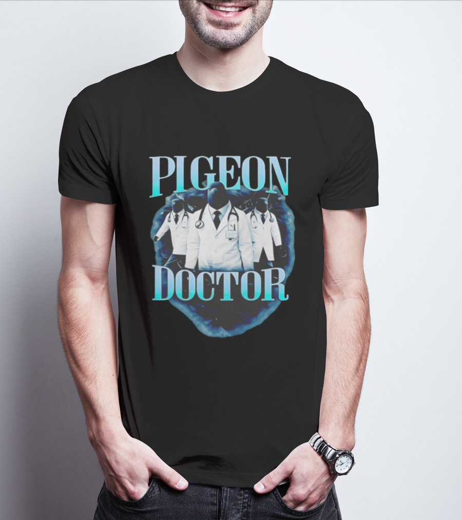 Pigeon Doctor Medical Humor Surreal Stethoscope T-Shirt