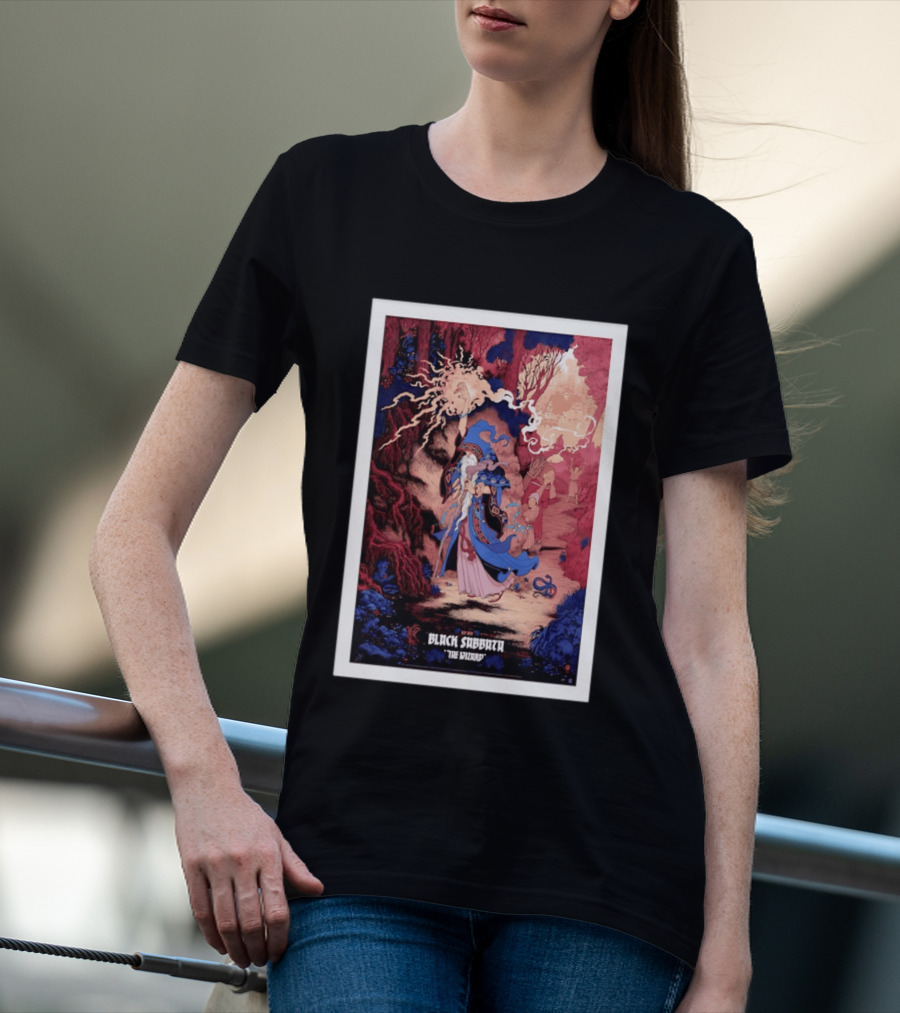 Black Sabbath The Wizard Rainbow Foil Edition Fantasy Scene T-Shirt