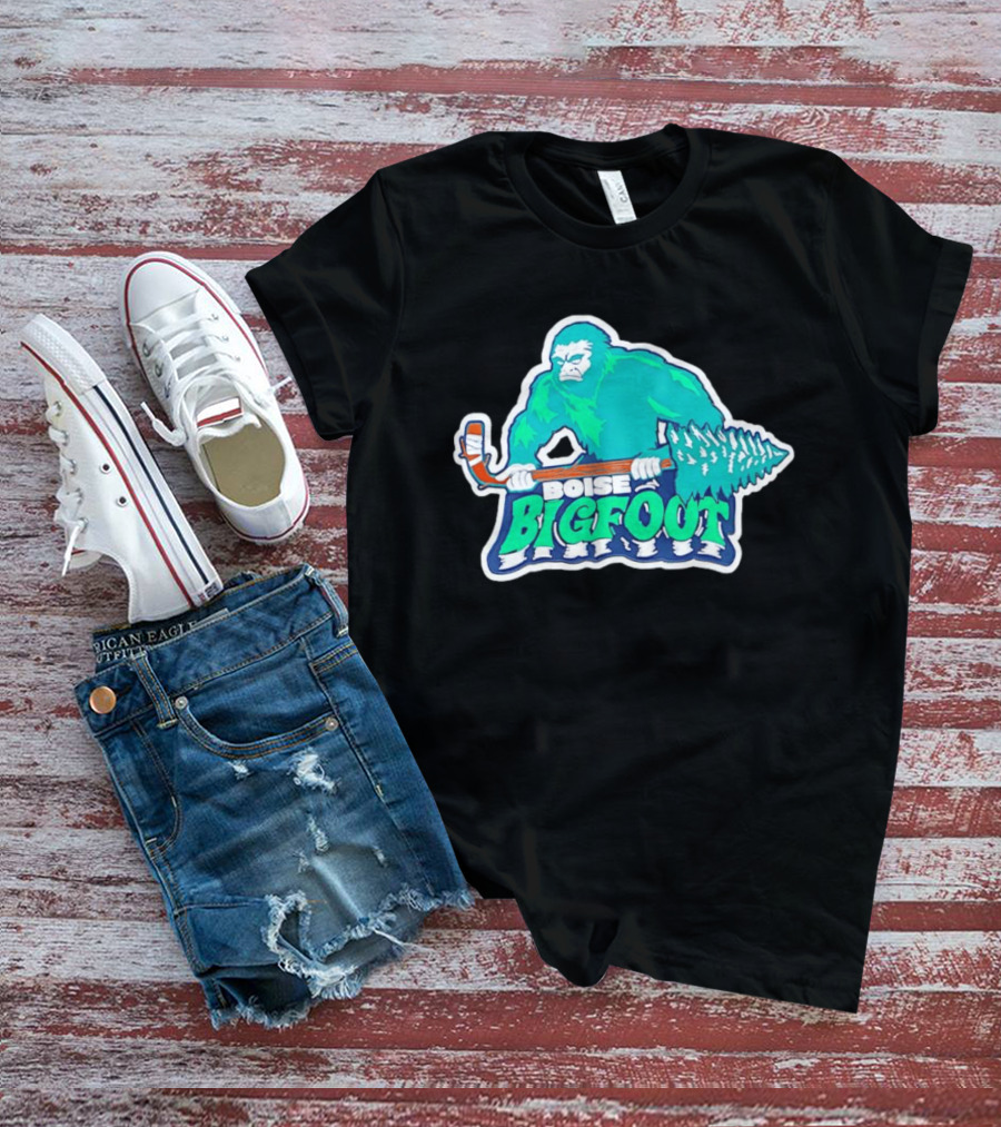 Boise Bigfoot Ice Hockey Team Sasquatch Hockey Stick T-Shirt