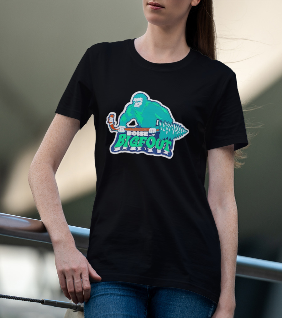 Boise Bigfoot Ice Hockey Team Sasquatch Hockey Stick T-Shirt