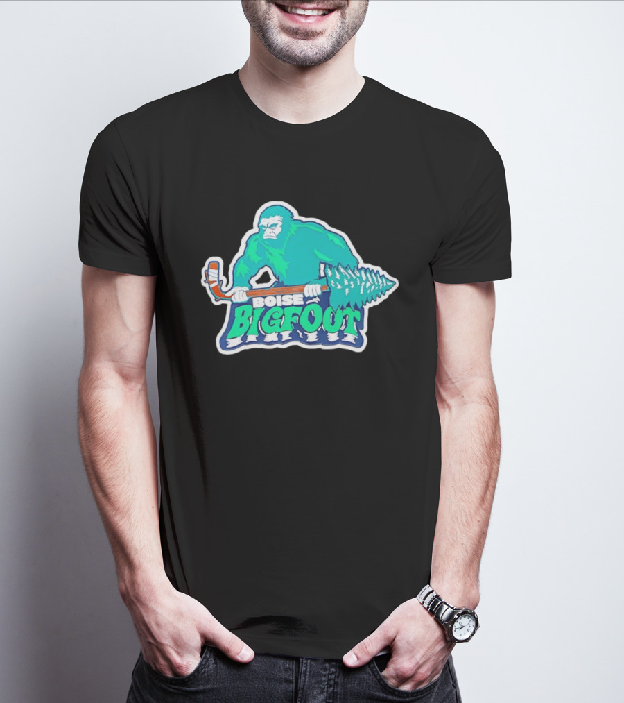 Boise Bigfoot Ice Hockey Team Sasquatch Hockey Stick T-Shirt