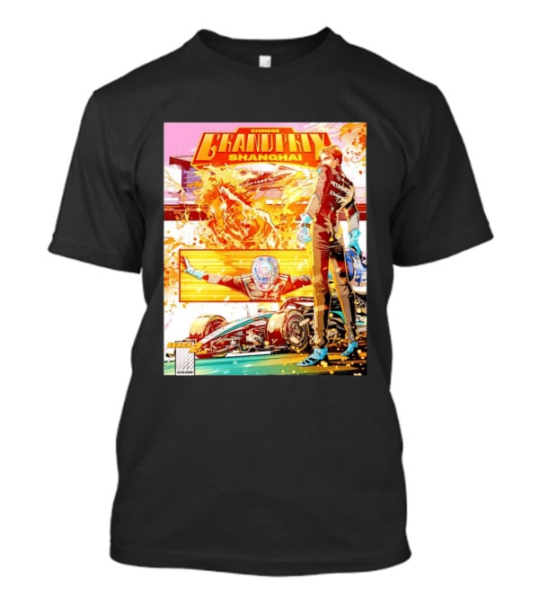 Chinese Grand Prix Shanghai Anime Style With Race Car And Driver T-Shirt