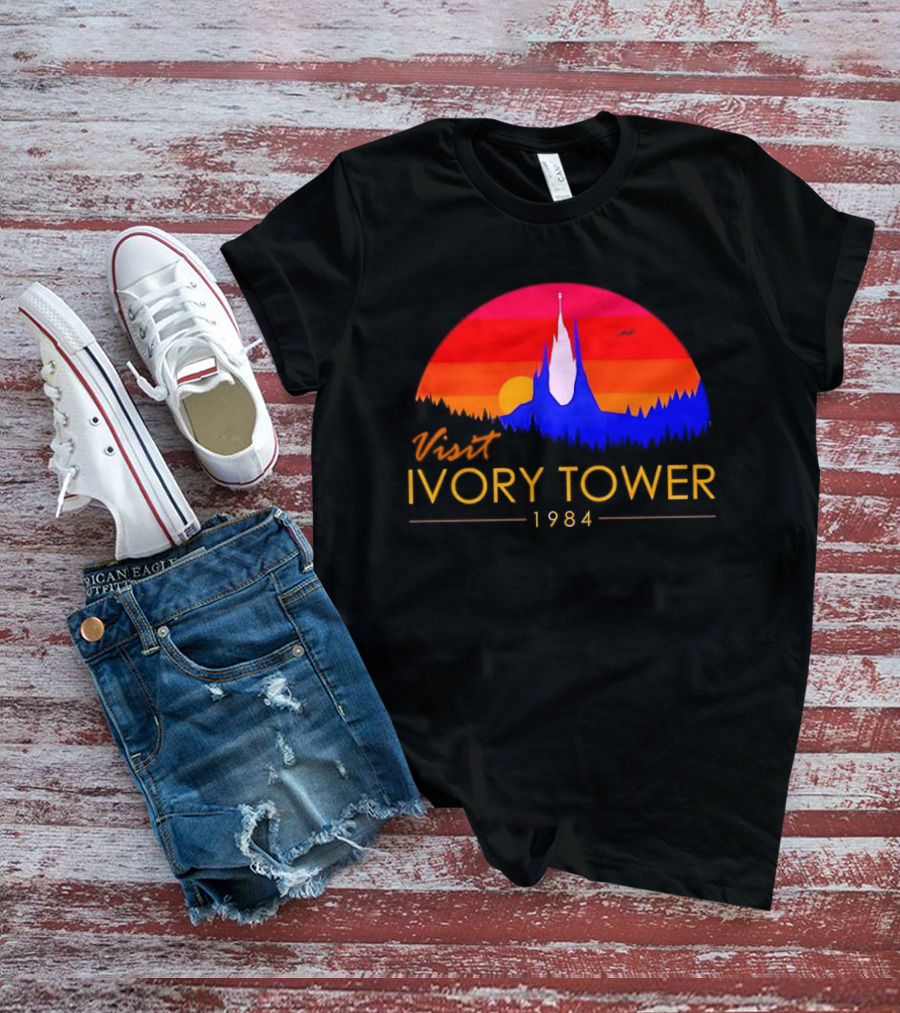 Visit Ivory Tower 1984 Sunset Silhouette The Neverending Story T-Shirt