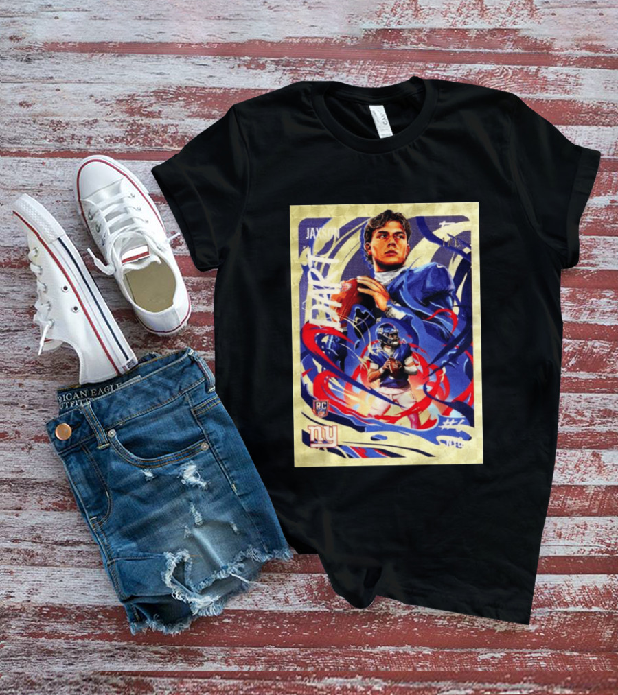 Jaxson Darts RC Ultra Violet Superfractor Topps NY Giants NFL Rookie Card T-Shirt